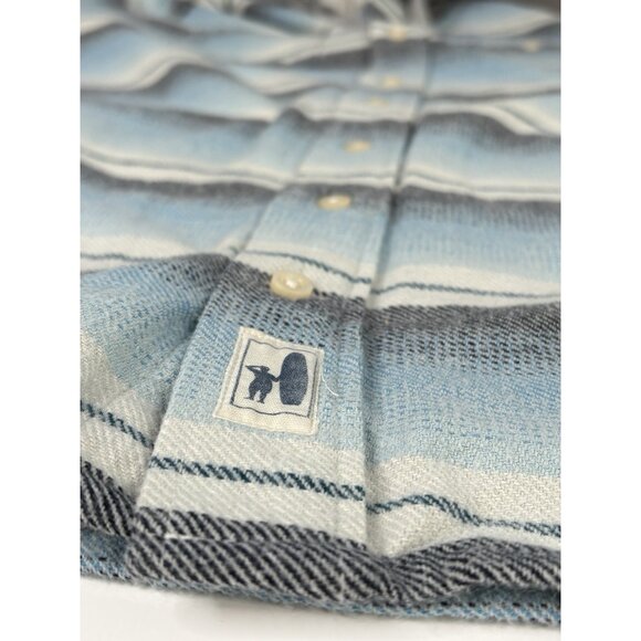 Johnnie O Surflannel Carver Button Up Hoodie Men’s 2XL Blue Shacket Surf Shirt - Picture 10 of 16